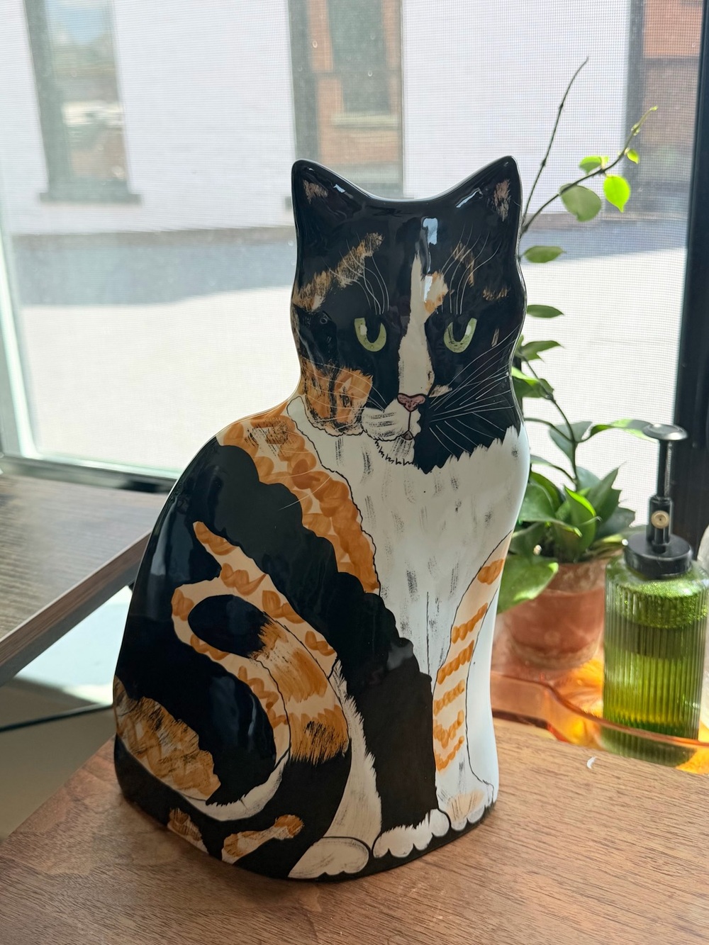 VINTAGE CATS BY NINA CALICO CAT CERAMIC VASE
